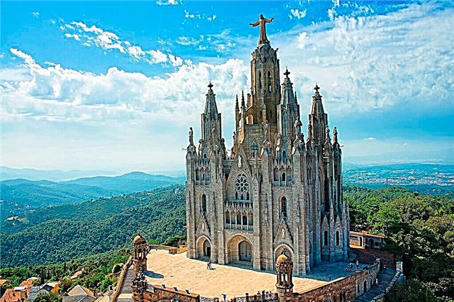 Mount Tibidabo and the Temple of the Sacred Heart in Barcelona